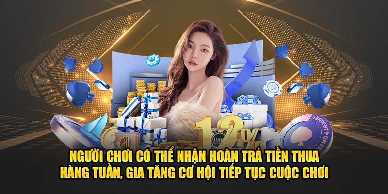 Người chơi có thể nhận hoàn trả tiền thua hàng tuần, gia tăng cơ hội tiếp tục cuộc chơi.